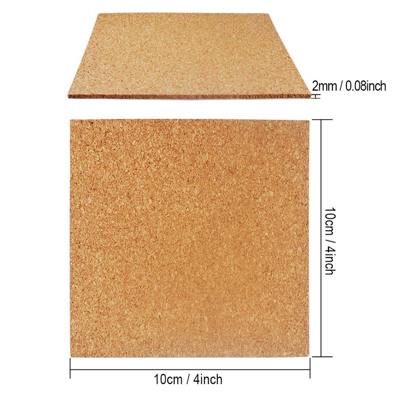 Heqishun 30 Pack Self-Adhesive Cork Squares 4' x 4' Tiles for DIY Crafts - Image 4